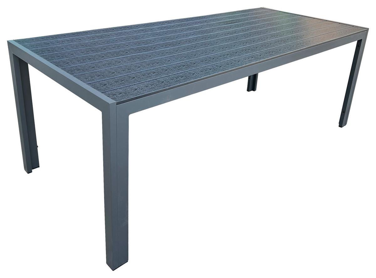 Gartentisch Milano Kunststoff/Aluminium L 205 cm - Dunkelgrau/Schwarz, MODERN, Kunststoff/Metall (205/74/90cm) - Beldano