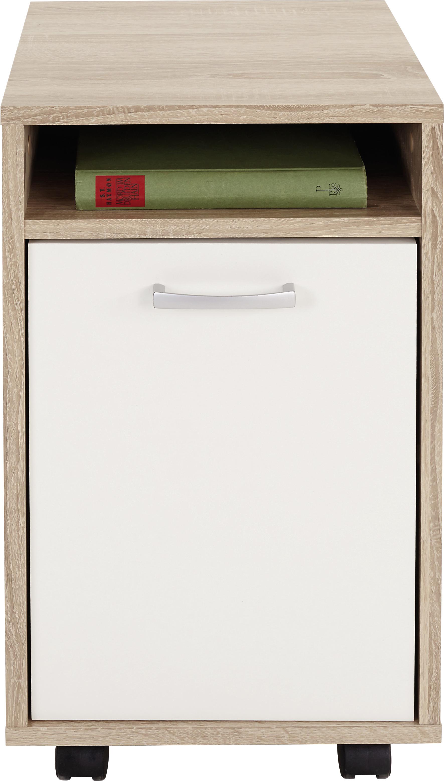 Pojízdný Kontejner Laurenc - barvy dubu, Moderní, dřevo/plast (33/59,5/38cm)