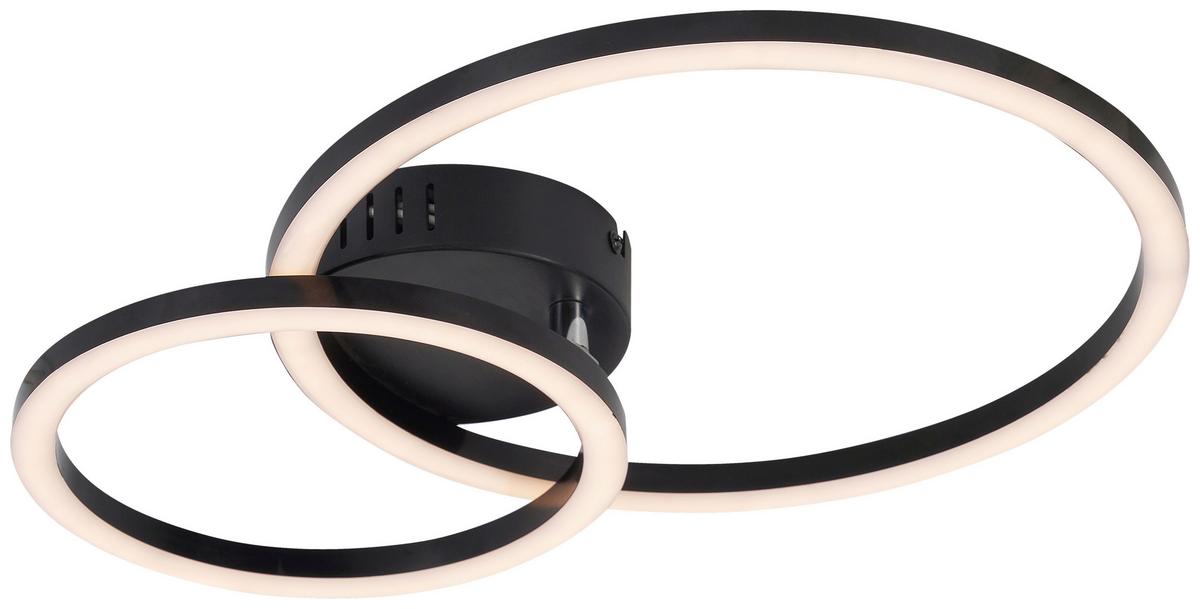 STROPNÍ LED SVÍTIDLO RUNDI - černá, Moderní, plast (42/30/7,5cm) - Mömax