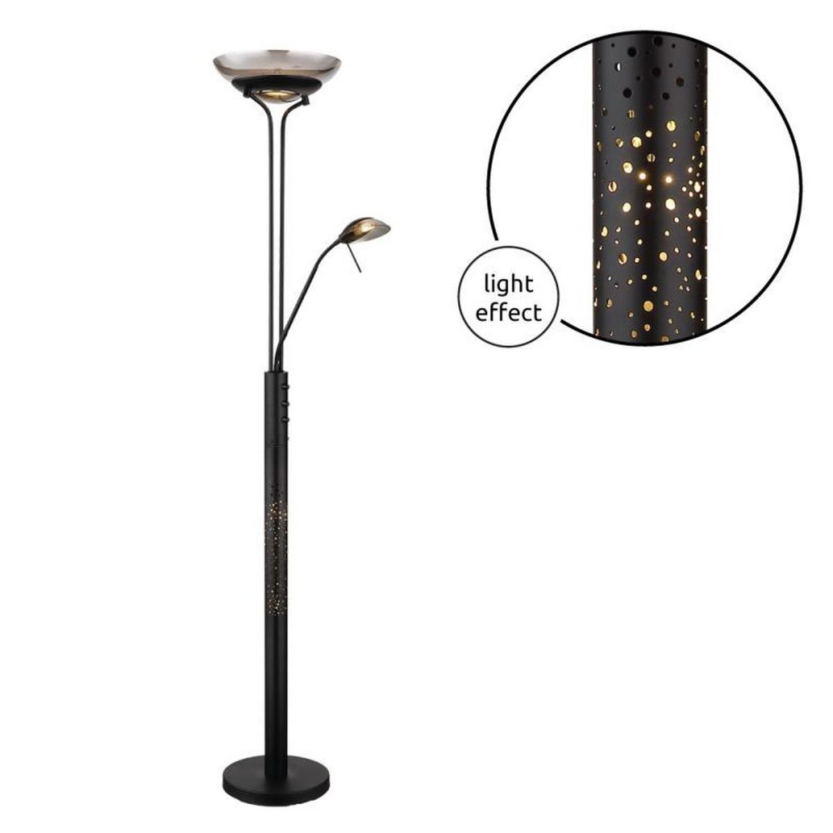 Led-deckenfluter 58908 - Schwarz, Design, Glas/Kunststoff (40/180cm) - Globo