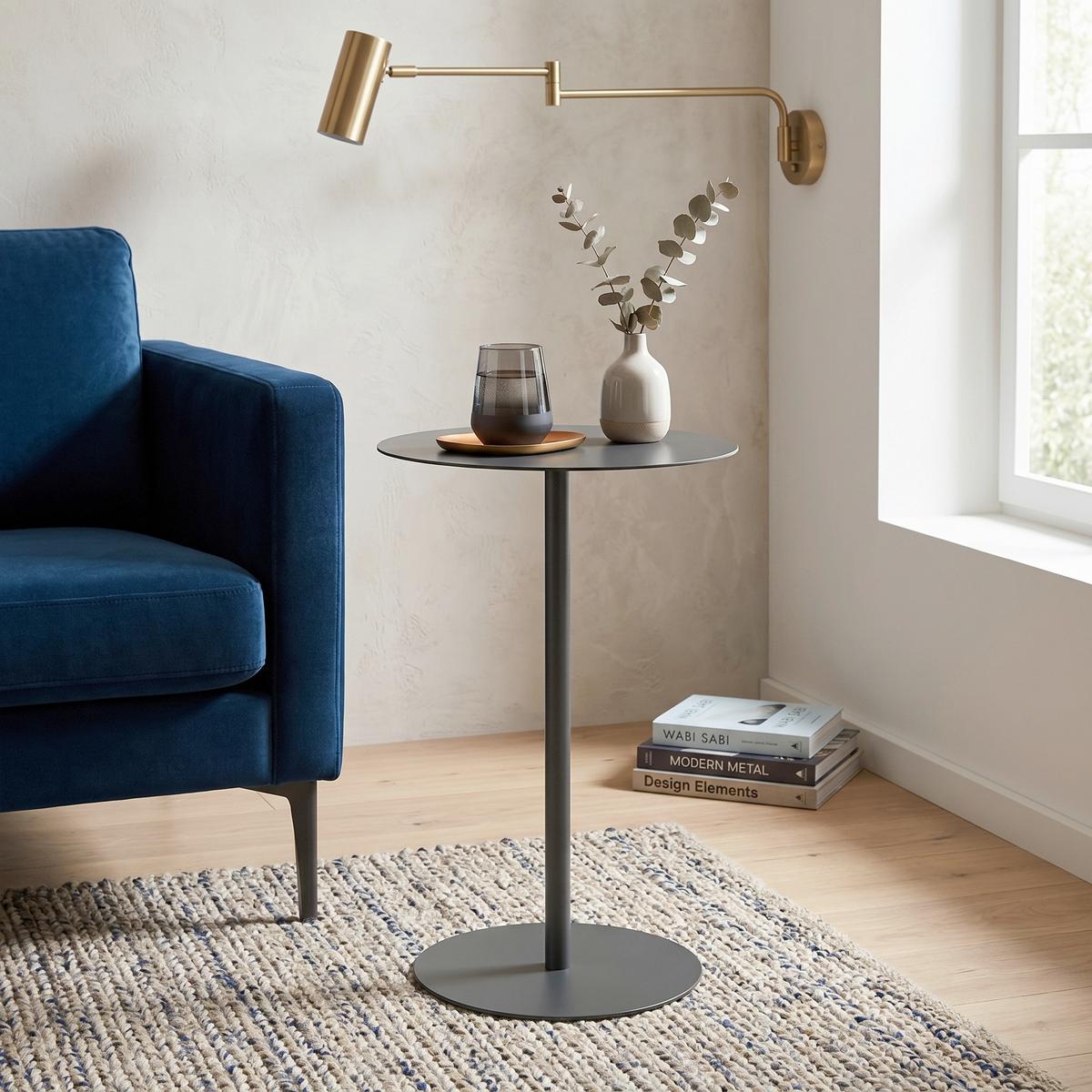 PRÍRUČNÝ STOLÍK ROD - tmavosivá, Modern, kov (35/53cm) - Mömax