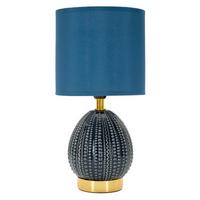 Tischleuchte Flavi Blau B: 15 cm - Blau, Basics, Keramik/Textil (15/30.5/15cm)