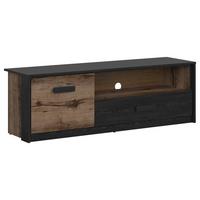 Lowboard Kassel TV Stand - Eichefarben/Schwarz, Design, Holzwerkstoff (150/49/41cm)