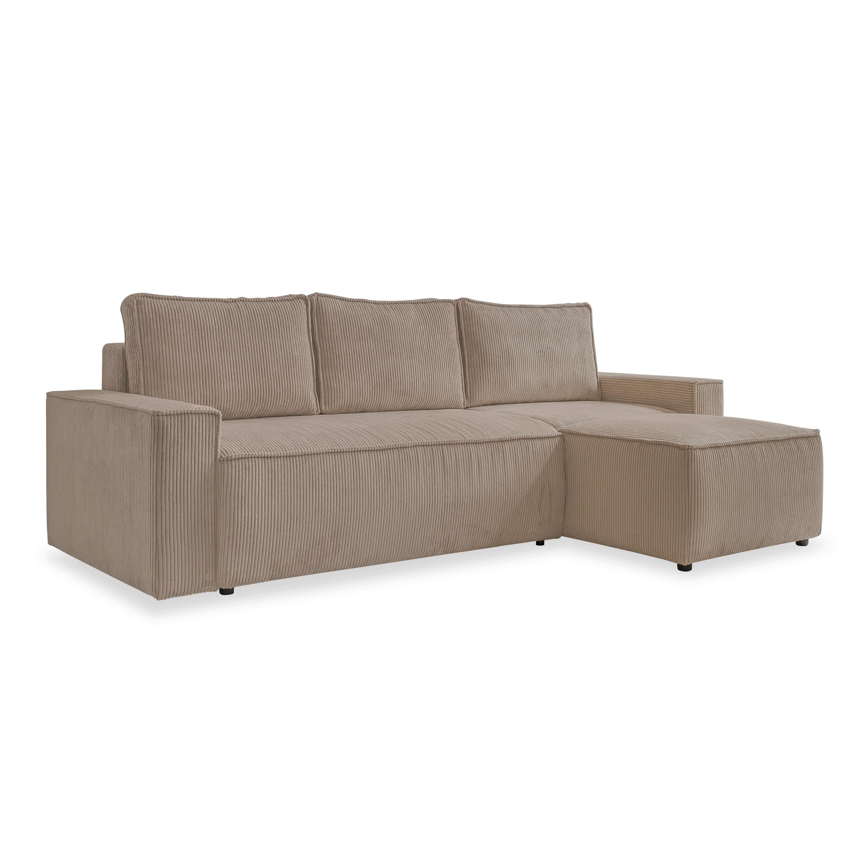 Rozkladacia sedačka OLIVER, obojstranná montáž, sivohnedá - sivohnedá/čierna, Design, textil/plast (250/156cm)