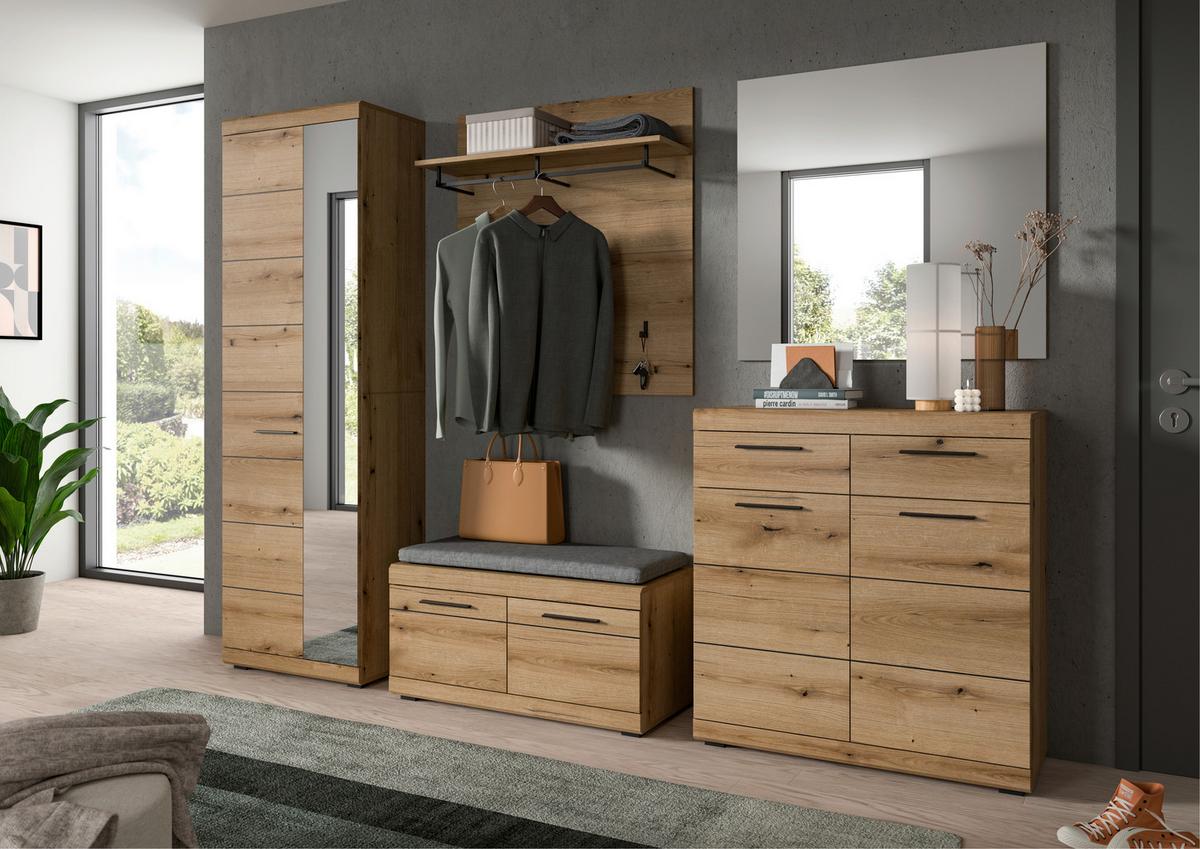 Garderobe Scout 5-teilig Eiche Dunkel B: 272 Cm - Eiche dunkel, Design, Holzwerkstoff (272/197/40cm) - Livetastic