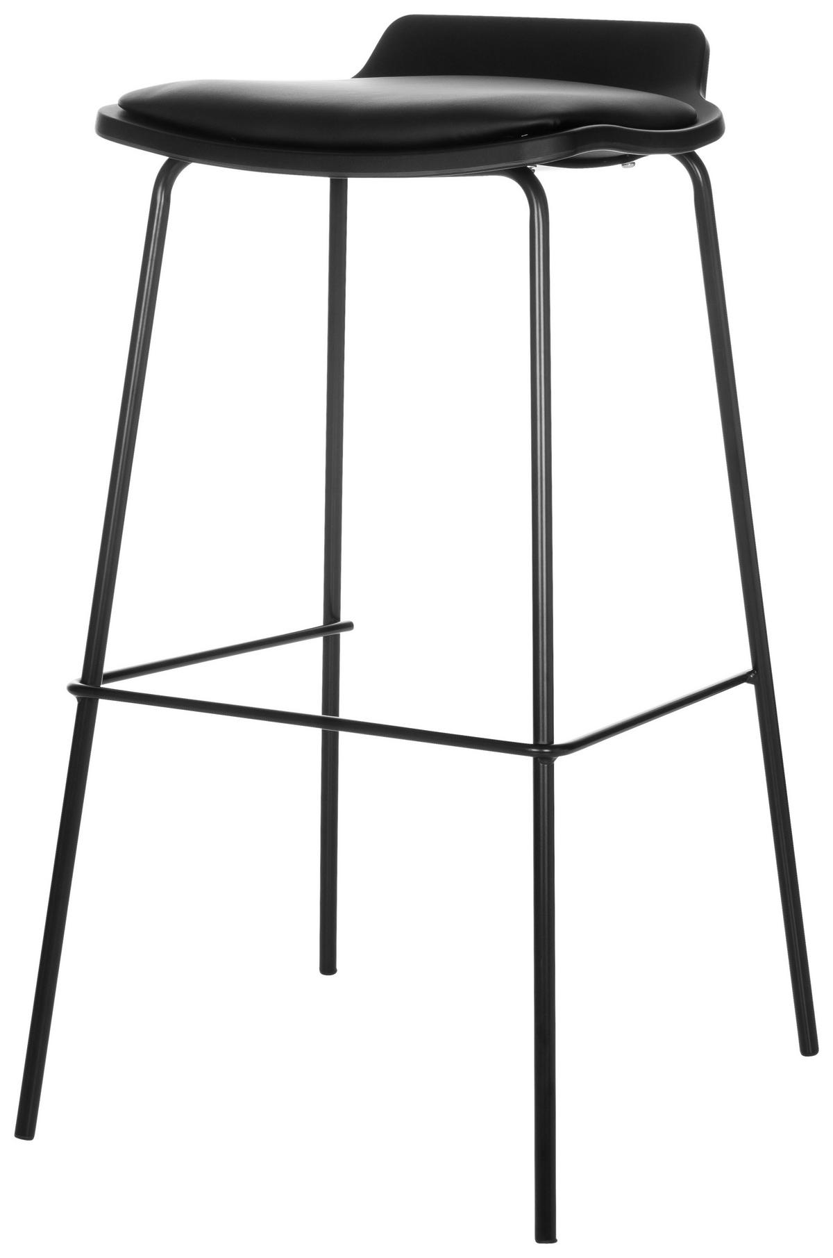 Barhocker Lonso 10 - Schwarz, Basics, Textil/Metall (47/82/49cm) - MID.YOU