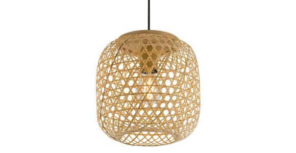 Hängeleuchte Iker H: 138 cm 1-Flammig - Naturfarben, ROMANTIK / LANDHAUS, Holzwerkstoff (23,5/138cm) - James Wood
