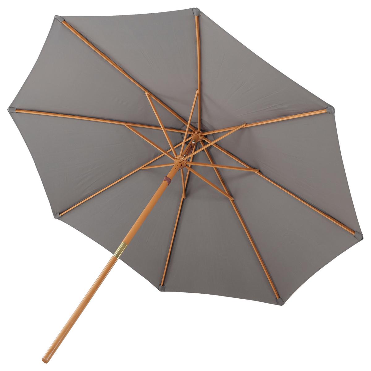 Sonnenschirm Ixos DM: 300cm H: 244cm Grau - Grau, KONVENTIONELL, Holz/Textil (300/244cm) - Gardenson
