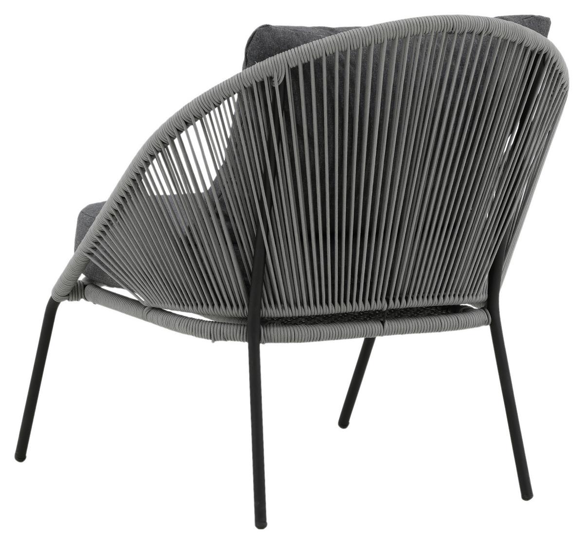 Loungesessel Lindos - Schwarz/Grau, KONVENTIONELL, Kunststoff/Metall (73/78/85cm) - Gardenson