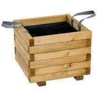 Blumenkasten Schwarz Kieferfarben B: 40 Cm - Schwarz/Kieferfarben, Basics, Holz/Textil (40/33/40cm) - Siena Garden