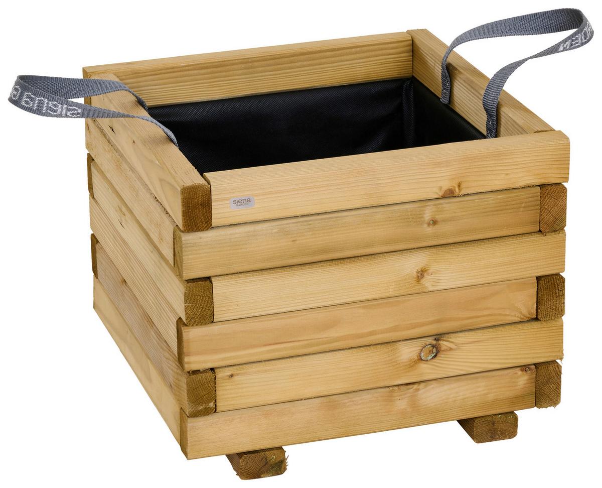 Blumenkasten Schwarz Kieferfarben B: 40 Cm - Schwarz/Kieferfarben, Basics, Holz/Textil (40/33/40cm) - Siena Garden