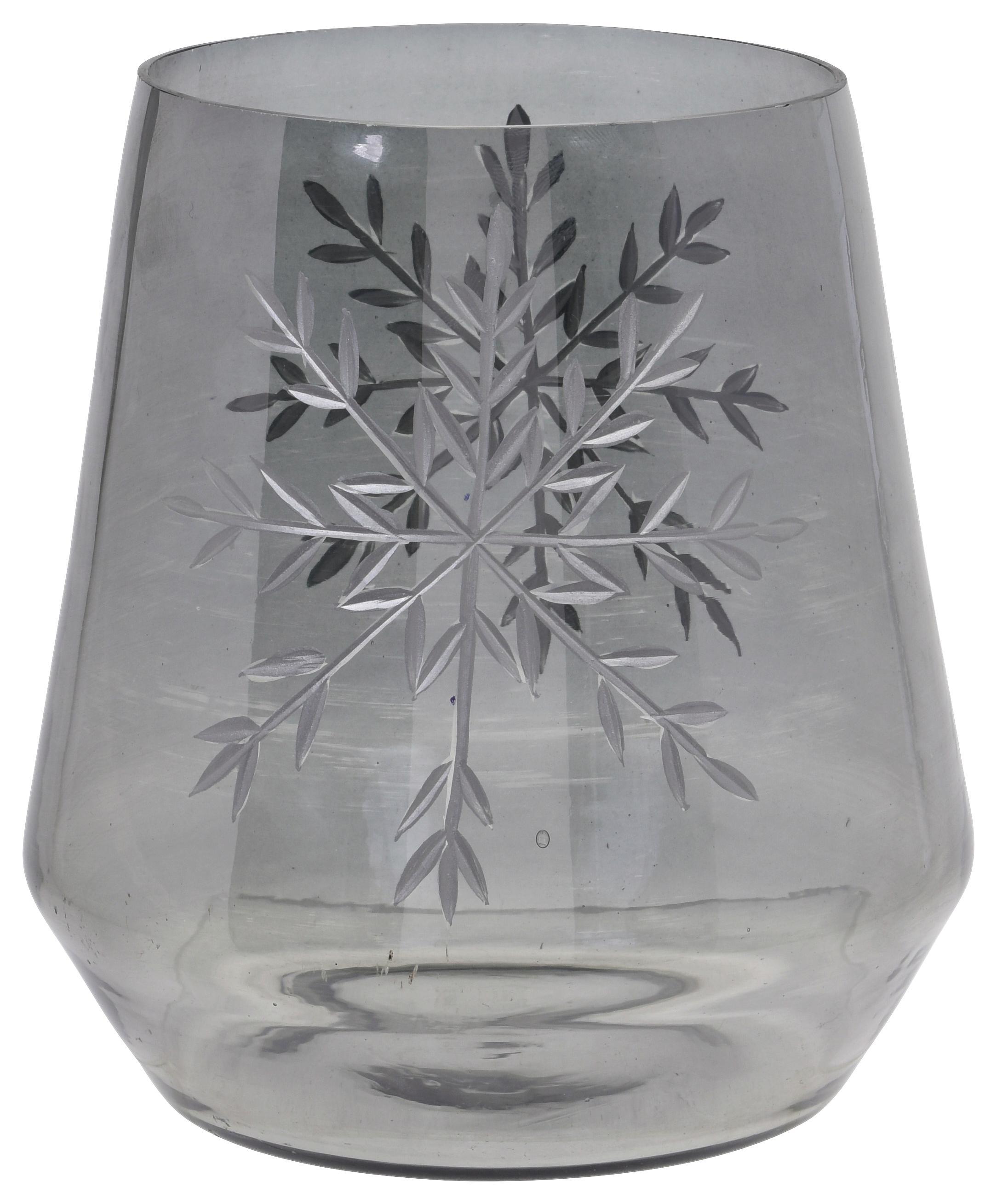 Lámpás Snowflake - Szürke, modern, Üveg (14/16cm)