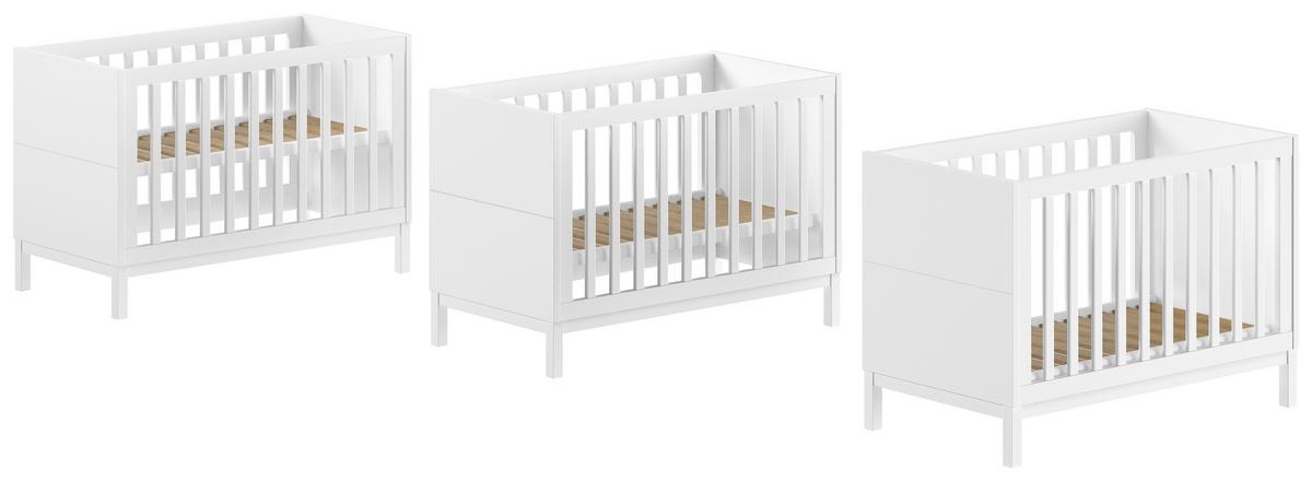 GITTERBETT Eva Weiß 60x120cm - Weiß, MODERN, Holz/Holzwerkstoff (60/120cm) - Vipack
