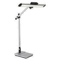LED-Schreibtischleuchte 58453 - Silberfarben/Schwarz, Design, Kunststoff/Metall (36,8/50/61,2cm) - Globo