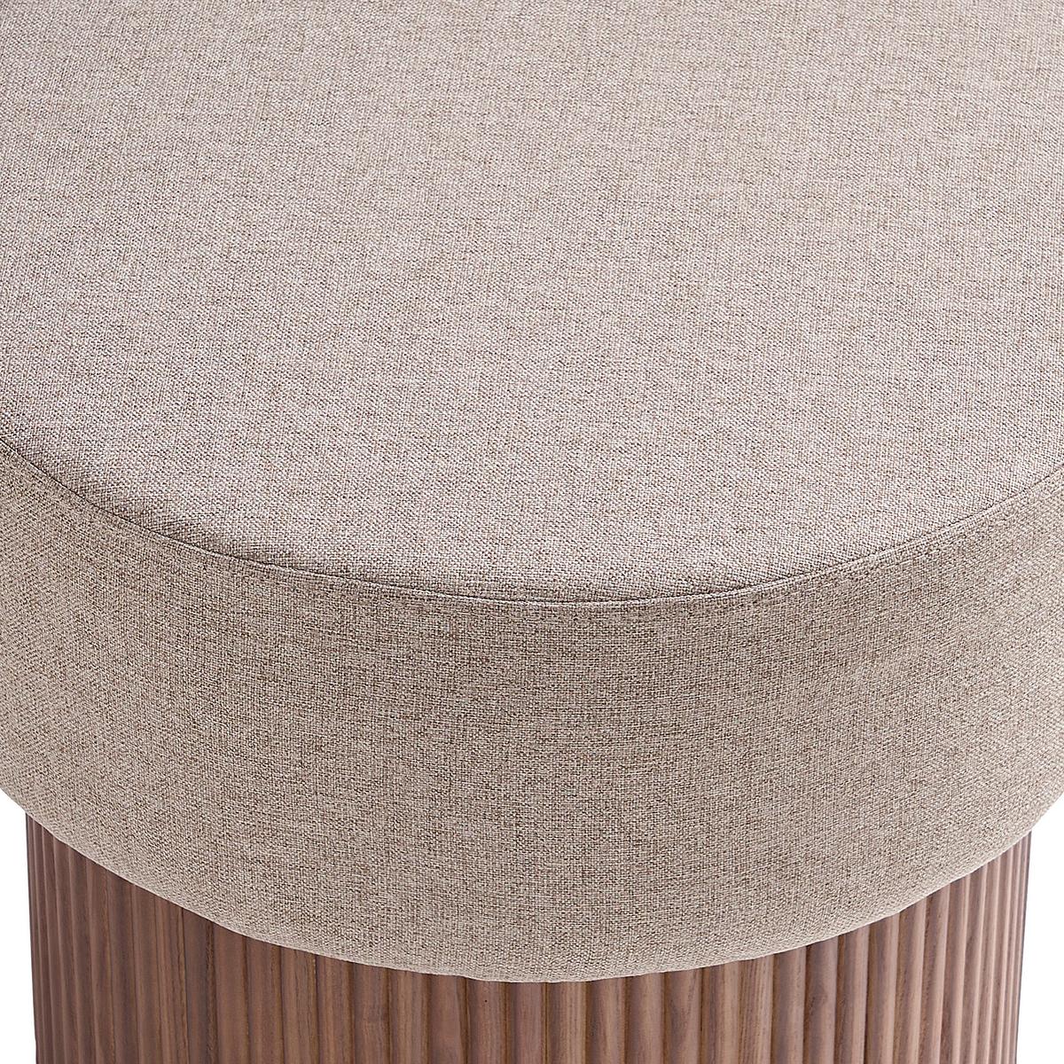 Hocker Braun, Walnussfarben B: 50cm - Walnussfarben/Braun, MODERN, Holzwerkstoff/Textil (50/43/50cm) - Livetastic
