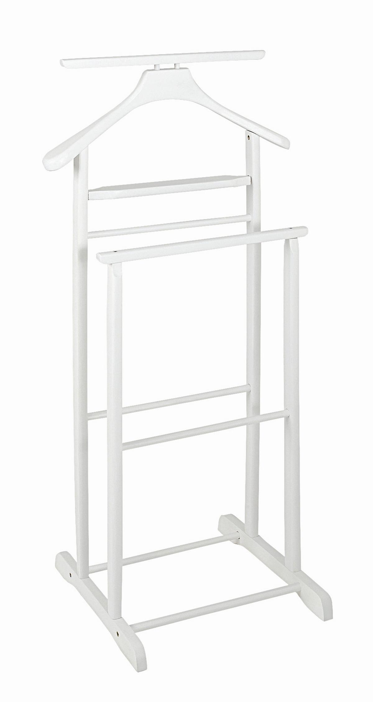 Herrendiener Gent B: 47 Cm Mit Hosenbügel Holz Weiß - Weiß, Basics, Holz (47/102/36cm)