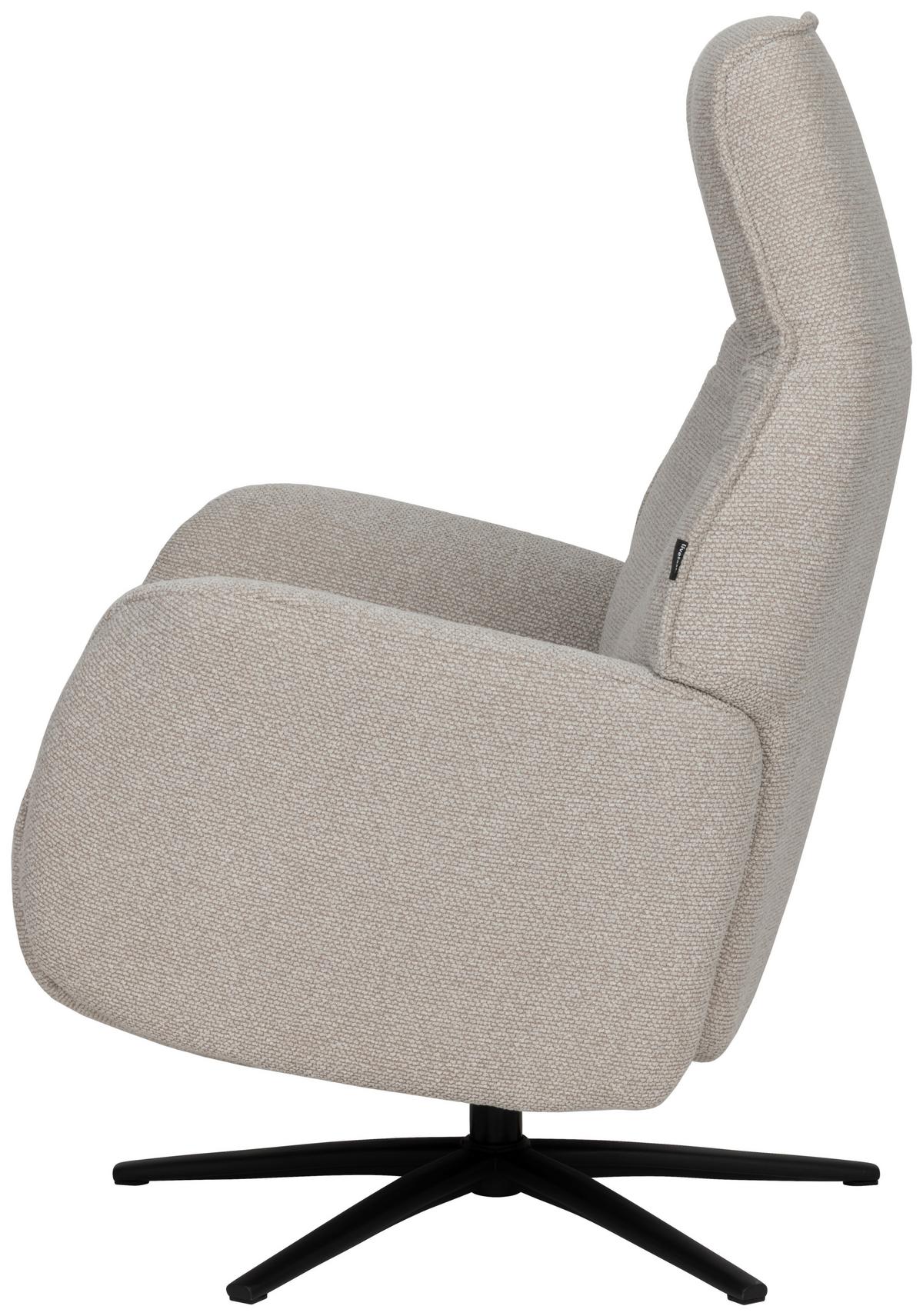 Relaxsessel Snooze Beige B: 77 Cm - Beige/Schwarz, Design, Holz/Textil (77/112/86cm) - Livetastic