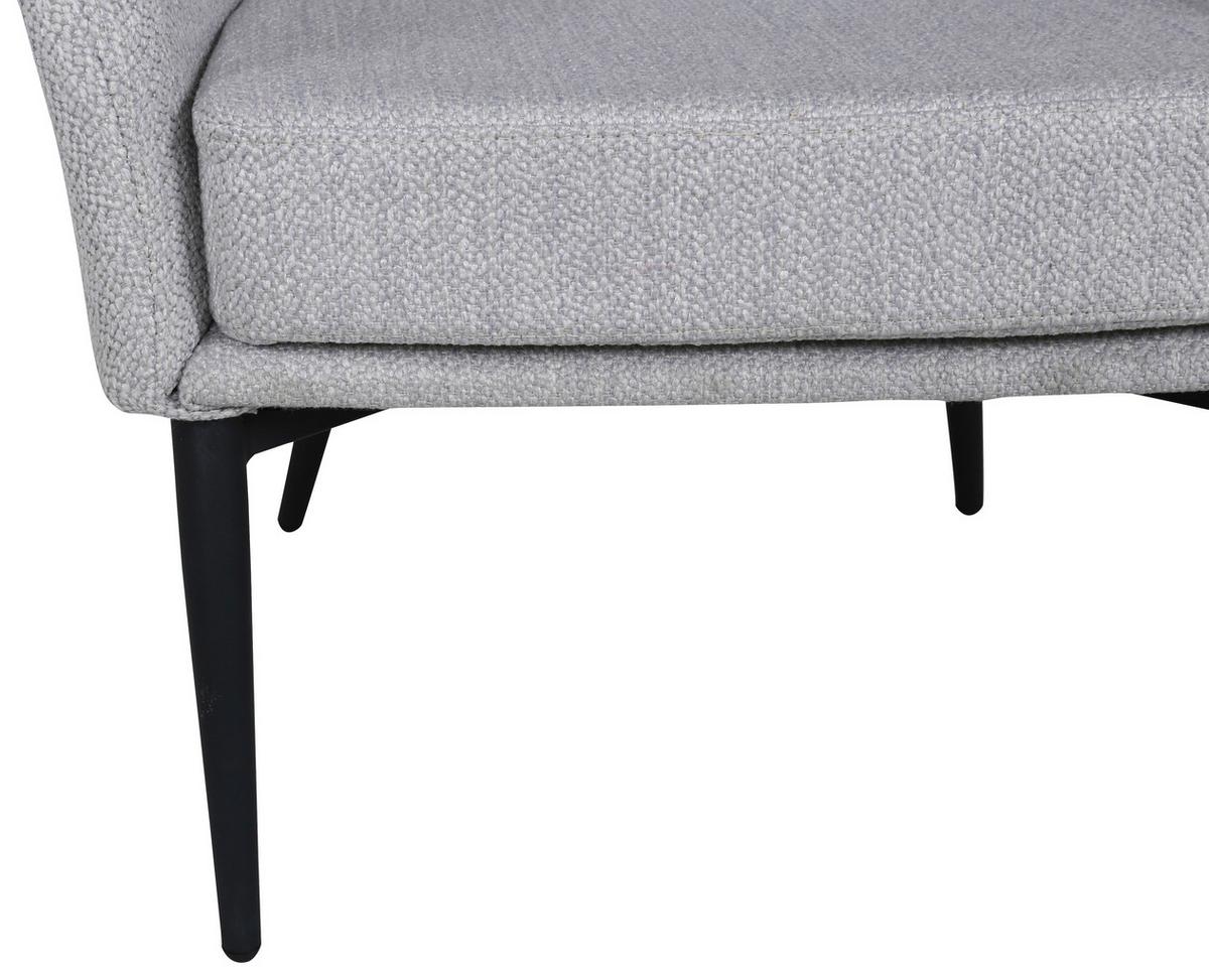 Sessel Fluffy - Schwarz/Grau, Design, Textil/Metall (83/70/64cm) - Livetastic