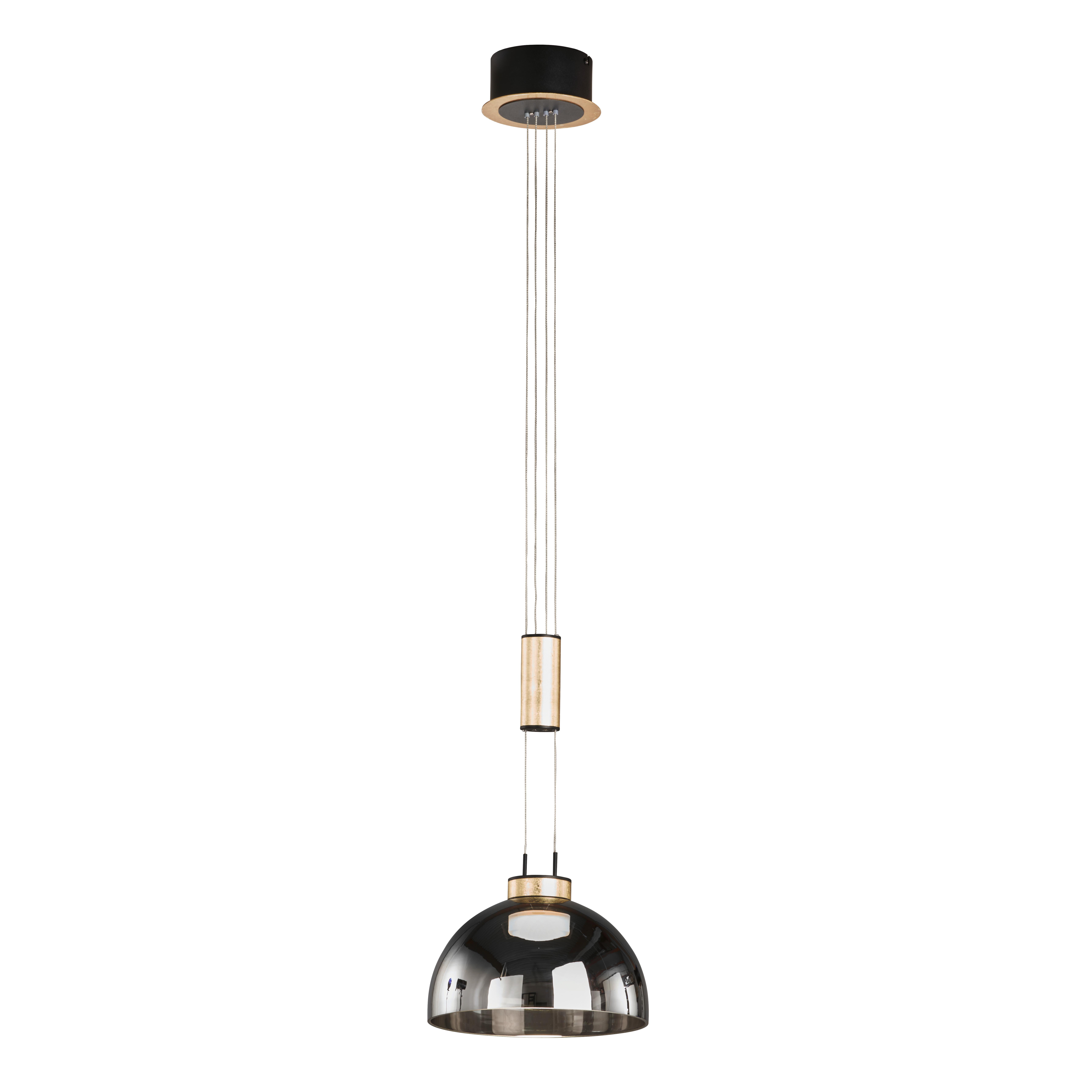 LED-Pendelleuchte 61013 Avignon - Schwarz, KONVENTIONELL, Glas/Metall (25/115-170cm) - Fischer & Honsel