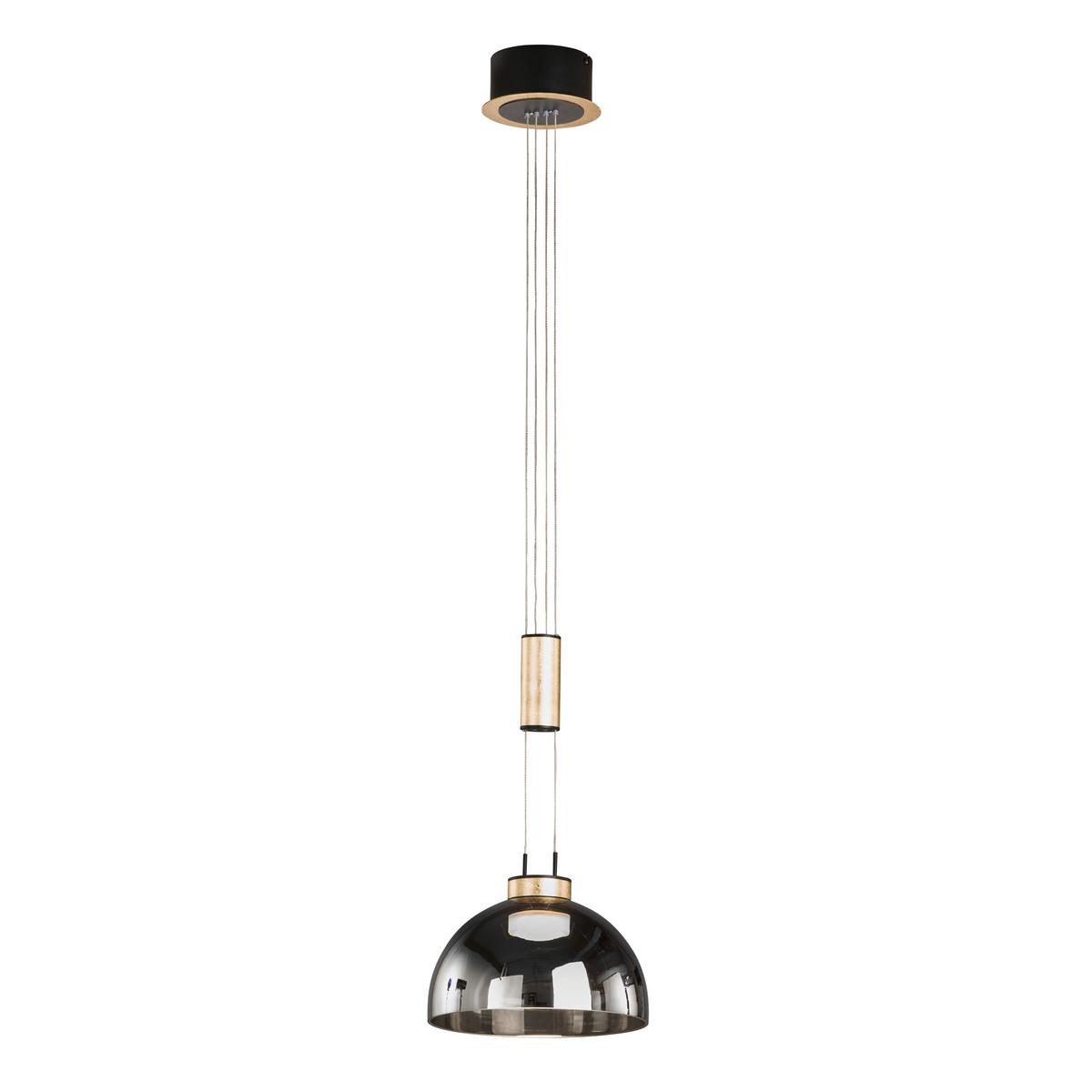 LED-Pendelleuchte 61013 Avignon - Schwarz, KONVENTIONELL, Glas/Metall (25/115-170cm) - Fischer & Honsel