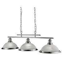 Hängeleuchte 2683-3ss Bistro - Silberfarben/Weiß, Design, Glas/Metall (100/82/28cm)