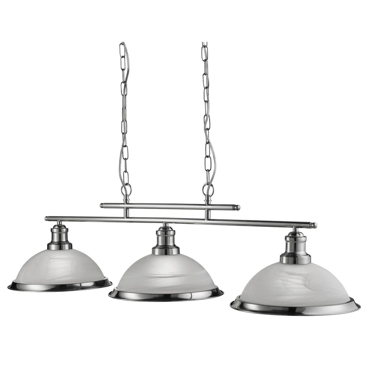 Hängeleuchte 2683-3ss Bistro - Silberfarben/Weiß, Design, Glas/Metall (100/82/28cm)