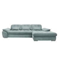 Ecksofa mit Bettkasten Rigatti Blau S: 314x184 cm - Chromfarben/Blau, MODERN, Textil (314/184cm) - Livetastic