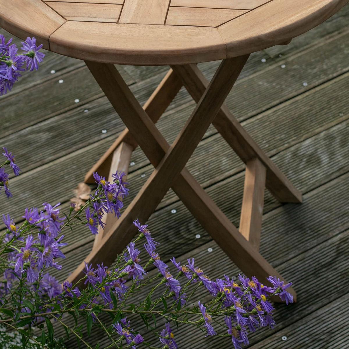 Gartentisch Klappbar Woodie, aus Teakholz L 70 cm - Teakfarben, Basics, Holz (70/70/75cm) - Gardenson