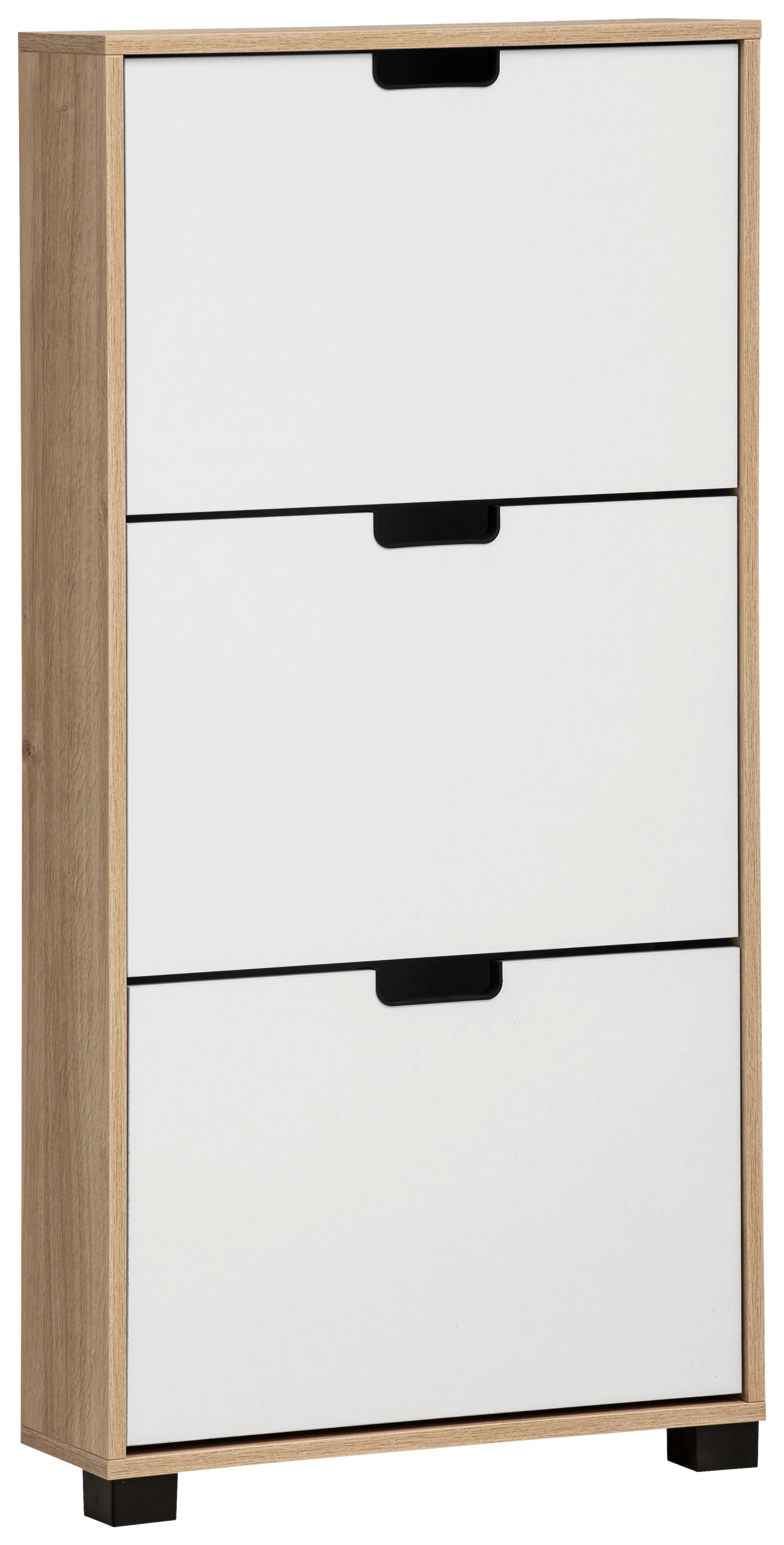 Garderobenpaneel Emmik Eiche Artisan/weiß B: 59,8 Cm - Schwarz/Eiche Artisan, Design, Holzwerkstoff (59,8/124/19,55cm) - MID.YOU