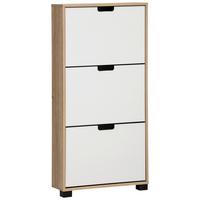 Garderobenpaneel Emmik Eiche Artisan/weiß B: 59,8 Cm - Schwarz/Eiche Artisan, Design, Holzwerkstoff (59,8/124/19,55cm) - MID.YOU