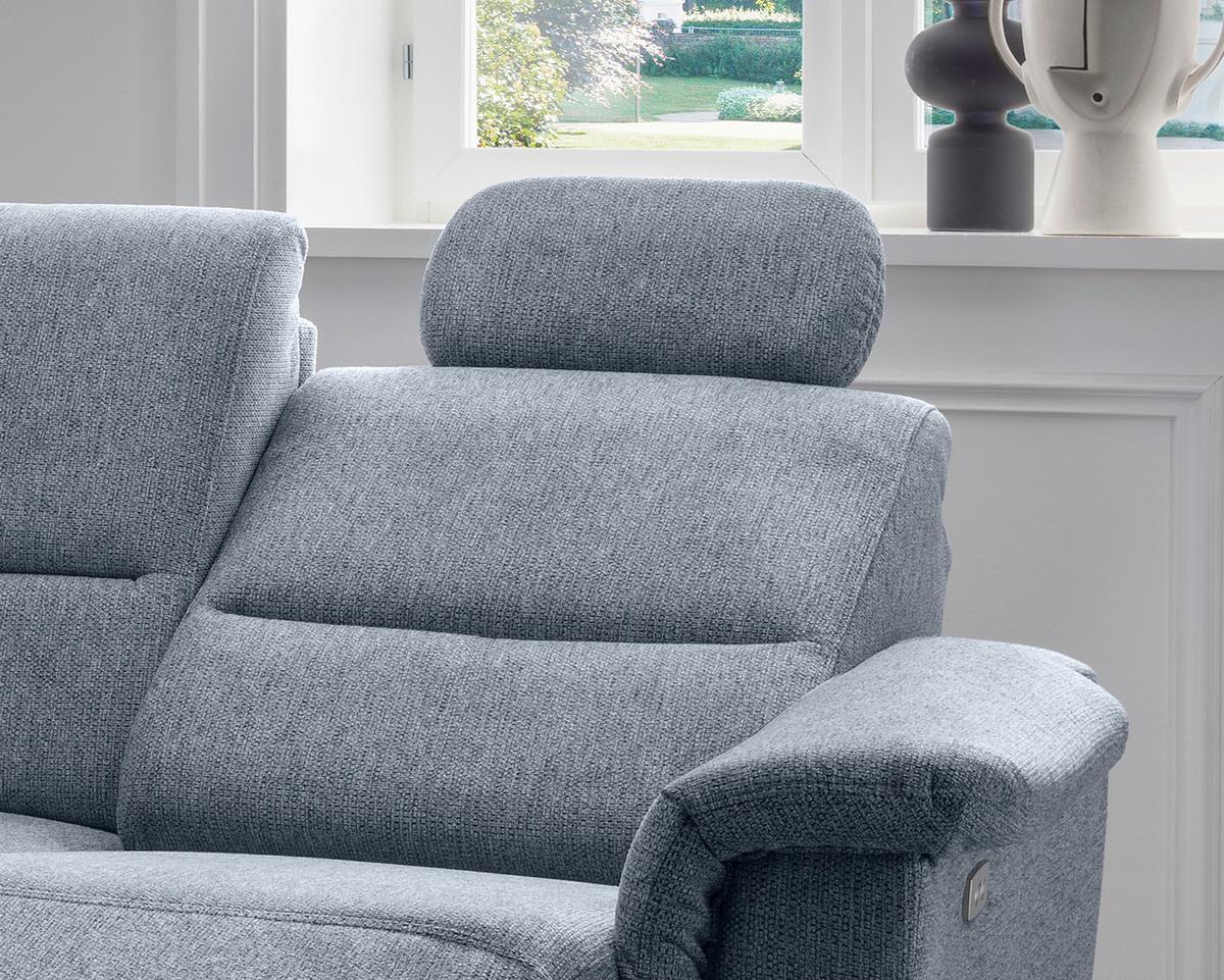 Ecksofa Mit Relaxfunktion Parole Hellblau Chenille - Chromfarben/Hellblau, MODERN, Textil (165/231cm) - Livetastic