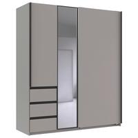 Šatní skříň ADRIA - šedá/černá, Konvenční, kov/kompozitní dřevo (168/198/63cm) - Mömax