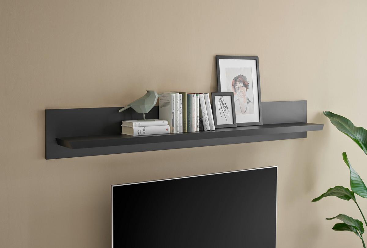 Wandboard Lincoln Schwarz B: 180cm - Schwarz, Design, Holzwerkstoff (180/25/22cm) - MID.YOU