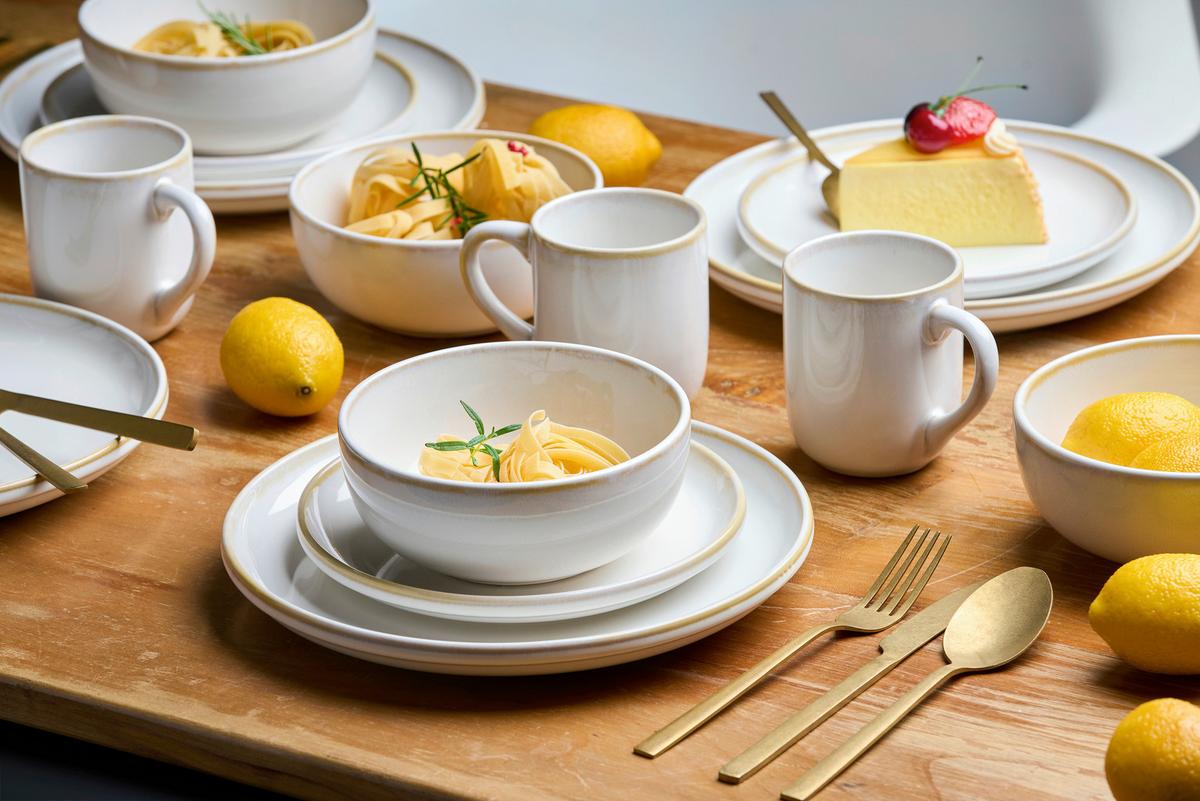 KOMBISERVICE Weiß, 16--Teilig. - Creme, Basics, Keramik - Van Well