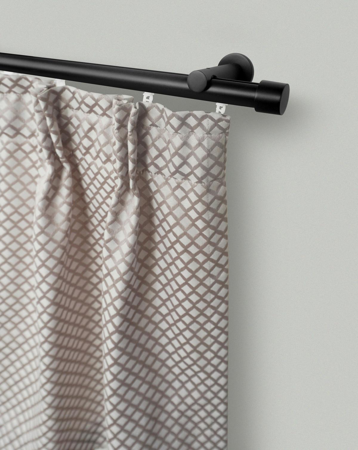 Innenlaufstange 1-Läufig Maja Schwarz L: 240cm inkl. Zubehör - Schwarz, ROMANTIK / LANDHAUS, Metall (240cm) - James Wood