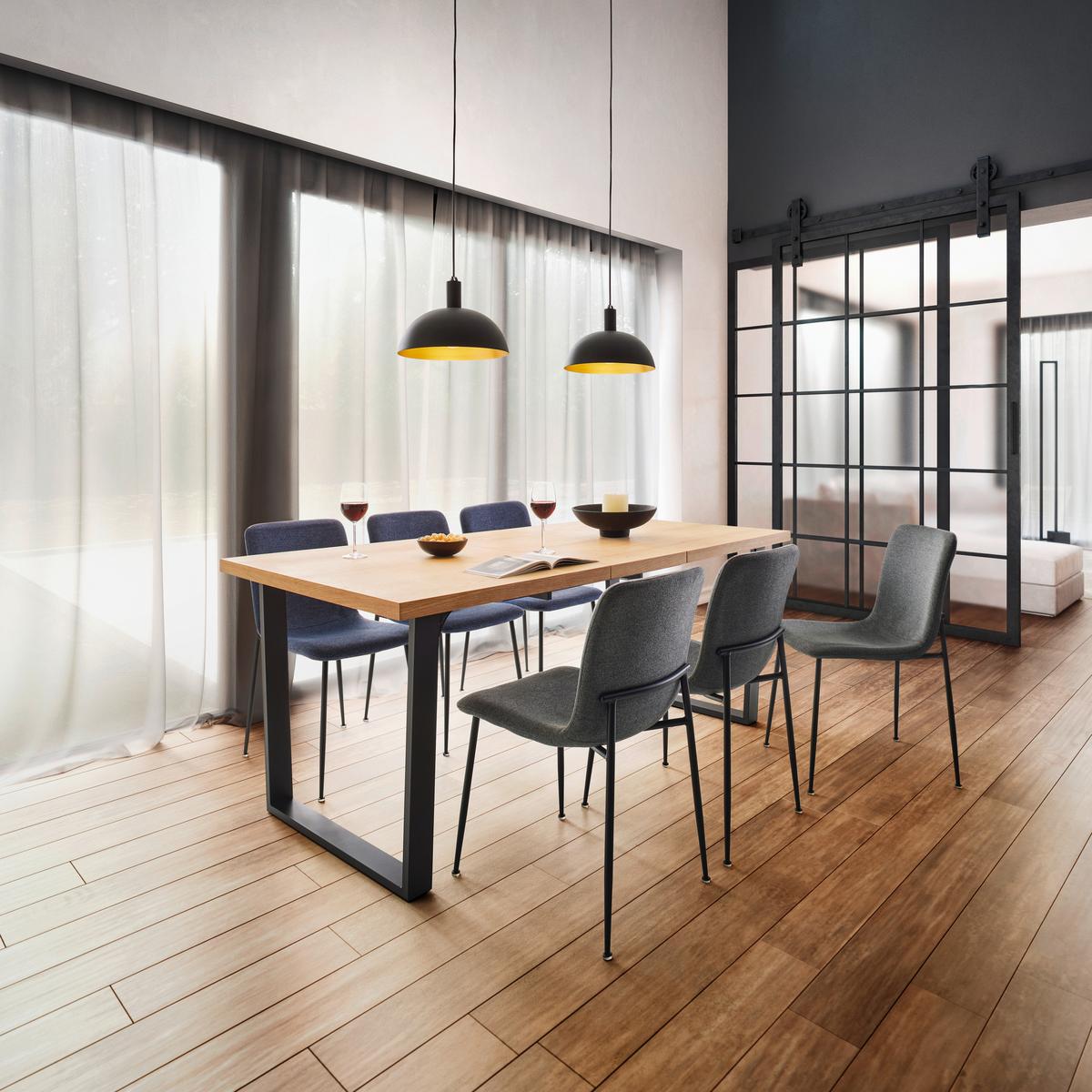 Jídelní židle NELE šedá - šedá/černá, Moderní, kov/dřevo (43/83/56cm) - P & B