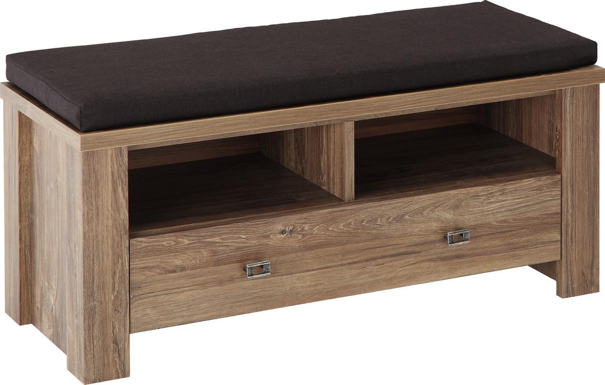 Šatní lavice BRÜSSEL - tmavě hnědá/barvy niklu, Lifestyle, kov/kompozitní dřevo (100/48/40cm) - Mömax