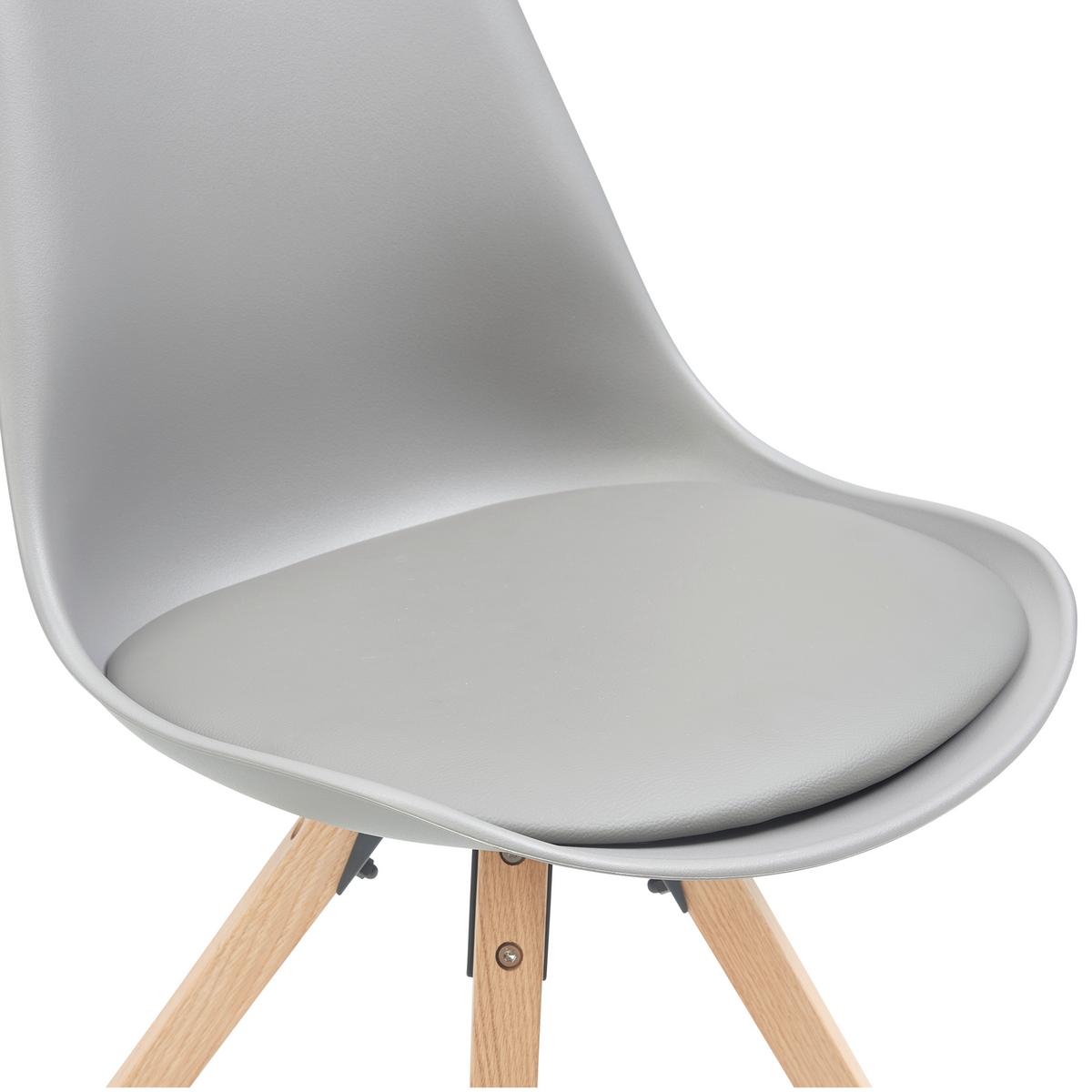 Schalenstuhl Vilnius Grau - Naturfarben/Grau, LIFESTYLE, Holz/Kunststoff (48,5/84/55cm) - MID.YOU