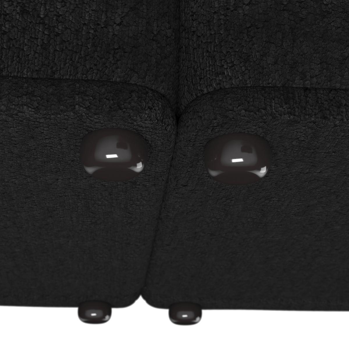 Rohová sedačka KIRA, černá žinylka, se stolíkem - černá, Moderní, dřevo/textil (410/71/108cm) - Bessagi Home