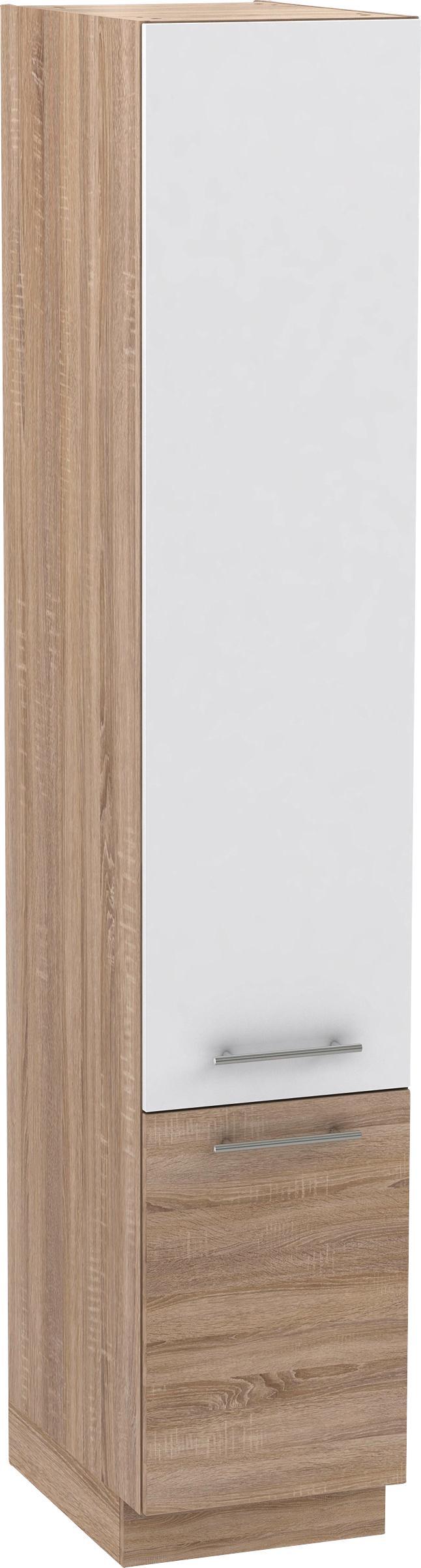 Kamraszekrény Corina - Sonoma tölgy/Fehér, modern, Műanyag/Fa (40/215/58cm)