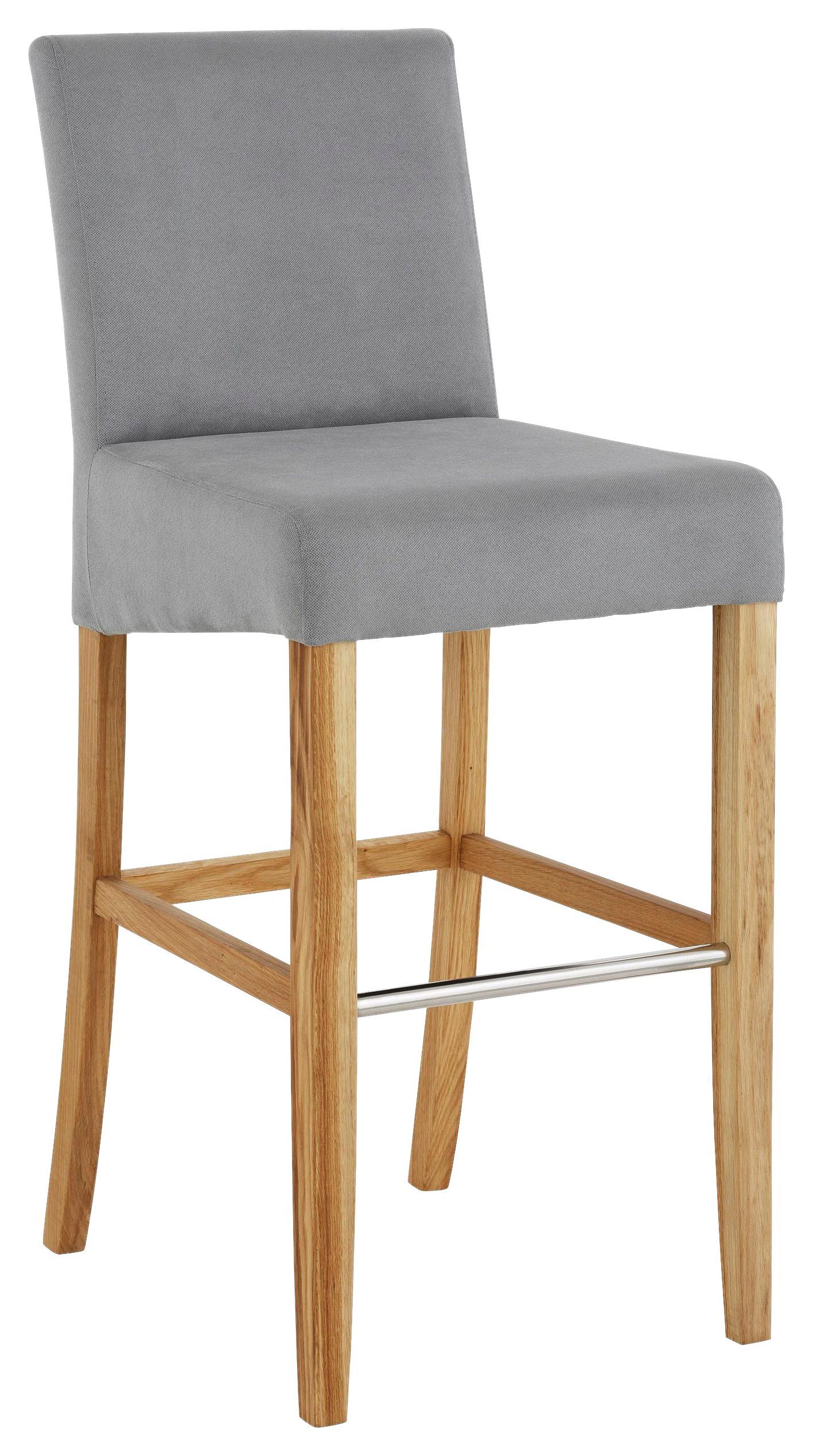 Barhocker Teri II Hellgrau - Hellgrau, MODERN, Holz/Textil (48/114/59cm)