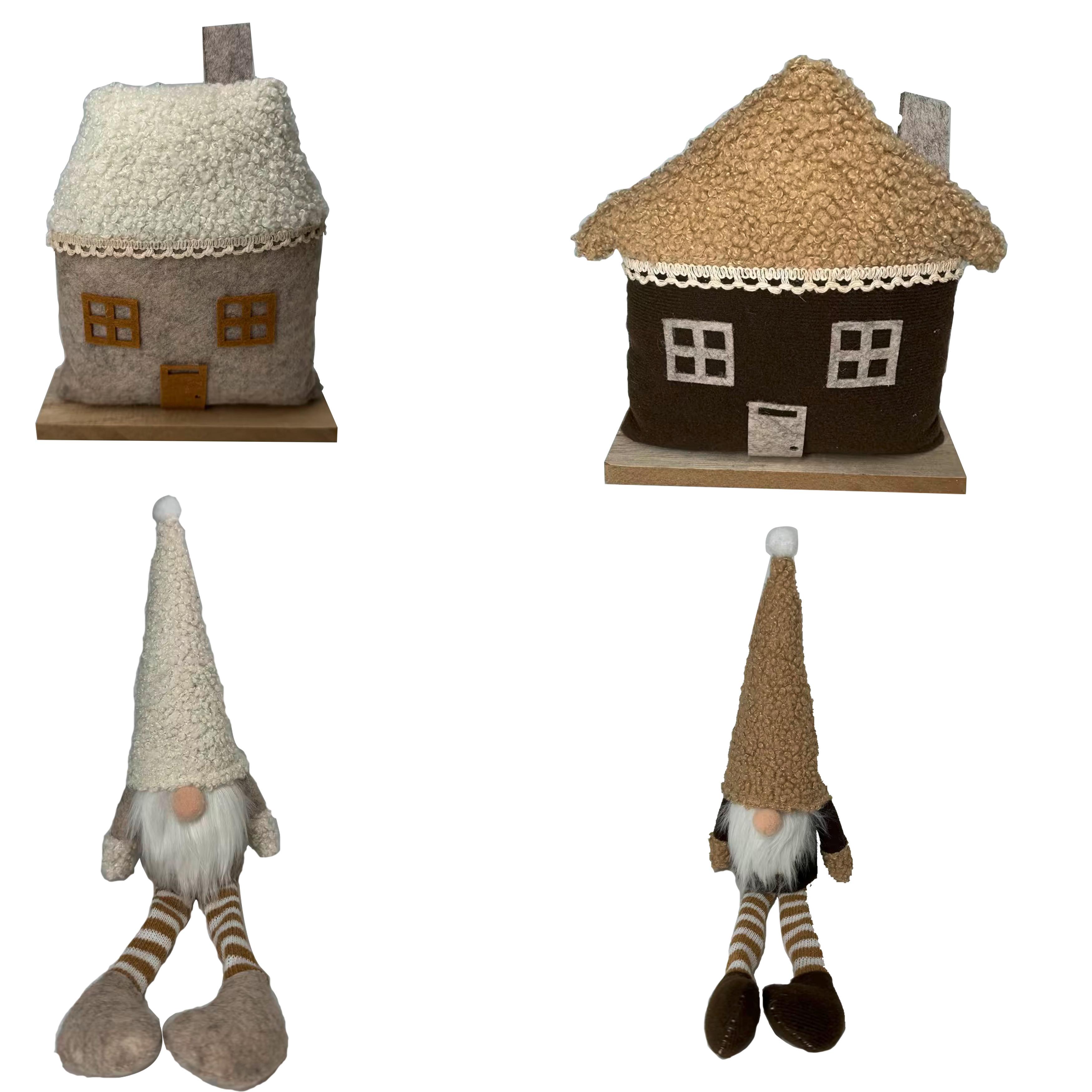 Weihnachtsfigur Joel - Braun/Weiß, KONVENTIONELL, Holzwerkstoff/Textil - Luca Bessoni