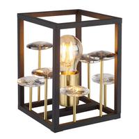 Tischleuchte 15644t - Klar/Goldfarben, Basics, Glas/Kunststoff (15/15/20cm) - Globo