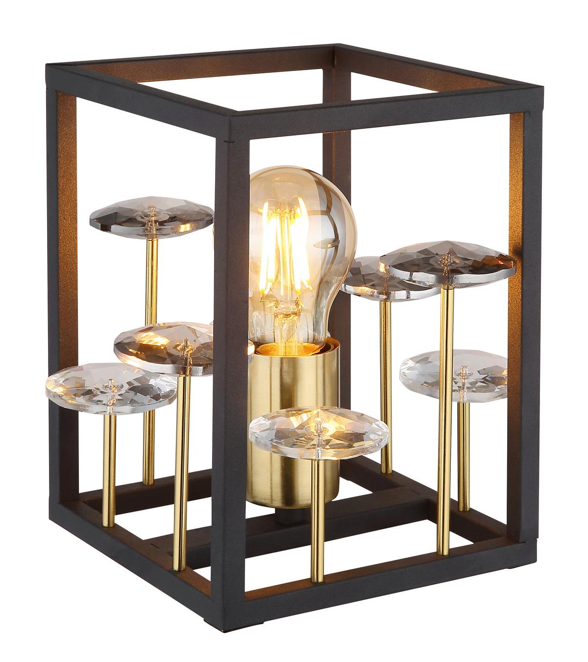 Tischleuchte 15644t - Klar/Goldfarben, Basics, Glas/Kunststoff (15/15/20cm) - Globo