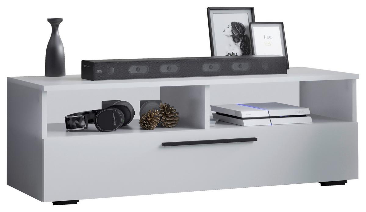 Nízka komoda Arila š: 115 cm, bílá - bílá/černá, Moderní, kov/kompozitní dřevo (115/39/40cm) - MID.YOU