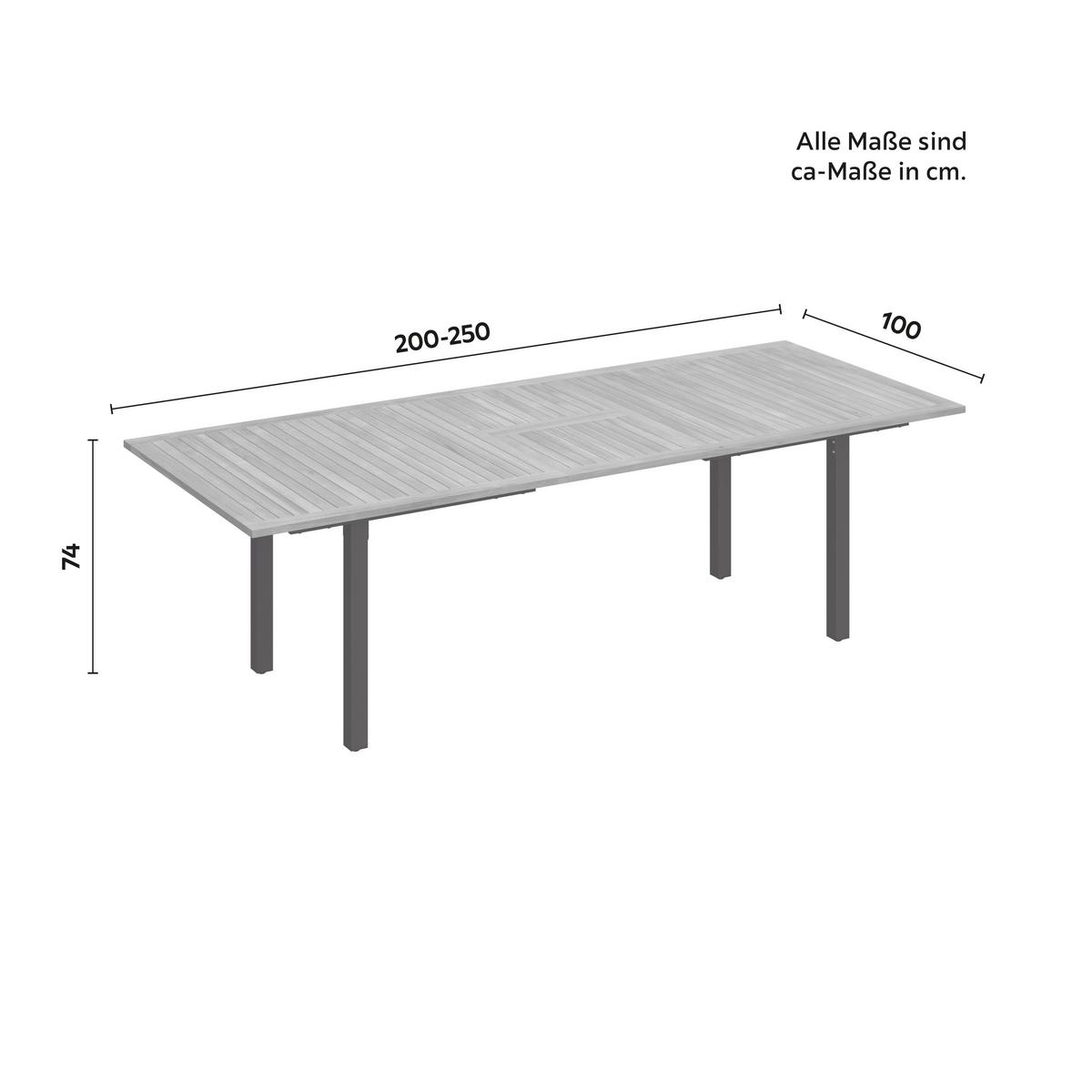 Záhradná jedálenská zostava GIOVANNA - farba akácie/sivá, Modern, kov/drevo - Bessagi Garden
