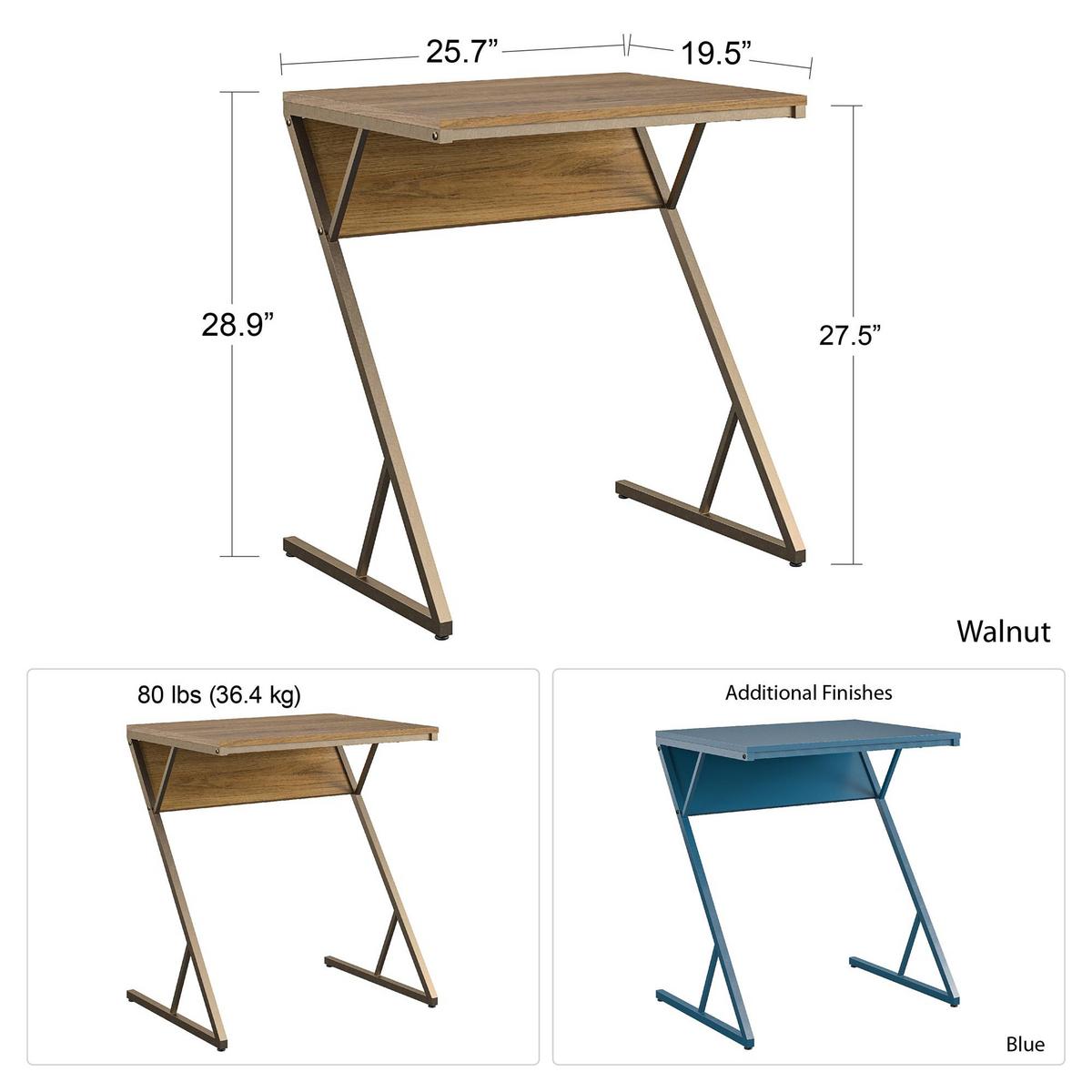 Schreibtisch Regal Wallnussfarben B: 72 Cm - Messingfarben/Walnussfarben, Design, Holzwerkstoff (64/72/49cm) - MID.YOU