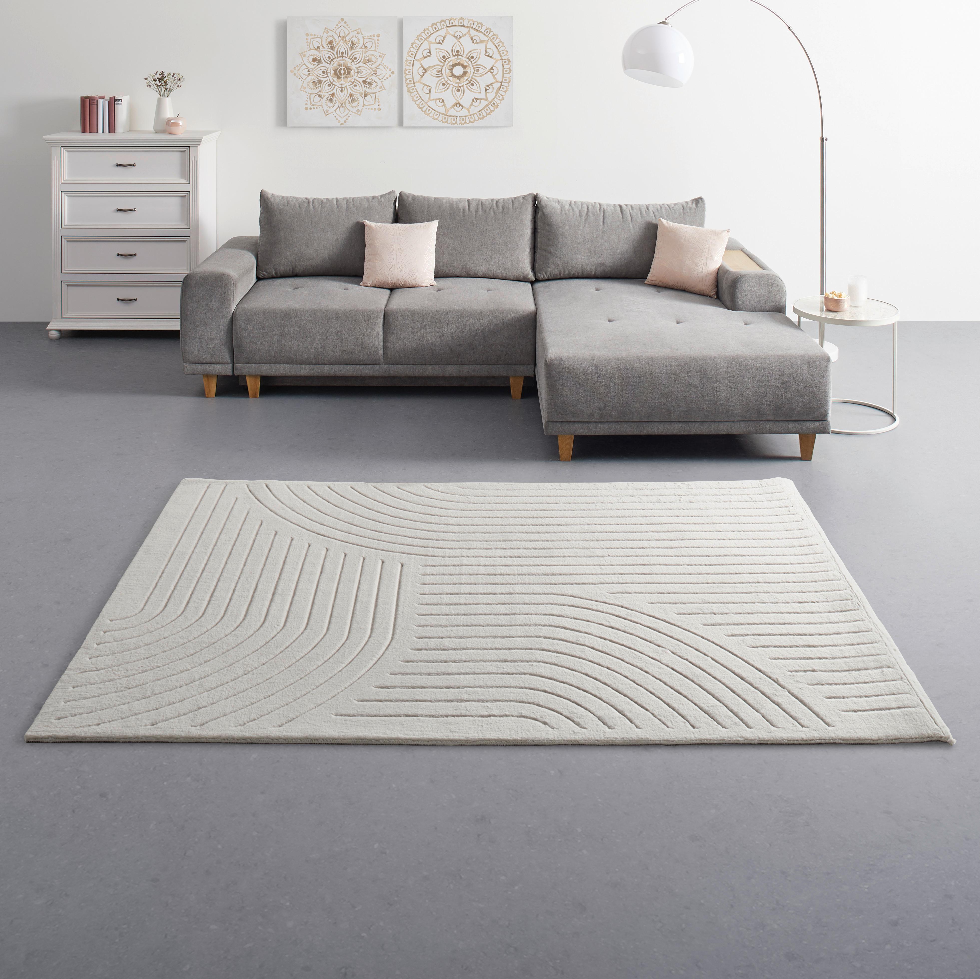 UMELÁ KOŽUŠINA BELLA - krémová, Modern, textil (100/155cm) - Mömax