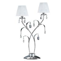 Kristall-Tischleuchte 4865/Lg - Chromfarben/Weiß, KONVENTIONELL, Glas/Textil (45/70cm)