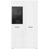 Vitrine Avanti Anthrazit/Weiß B: 90 cm - Anthrazit/Weiß, MODERN, Glas/Holzwerkstoff (90/164/41cm) - Hom`in